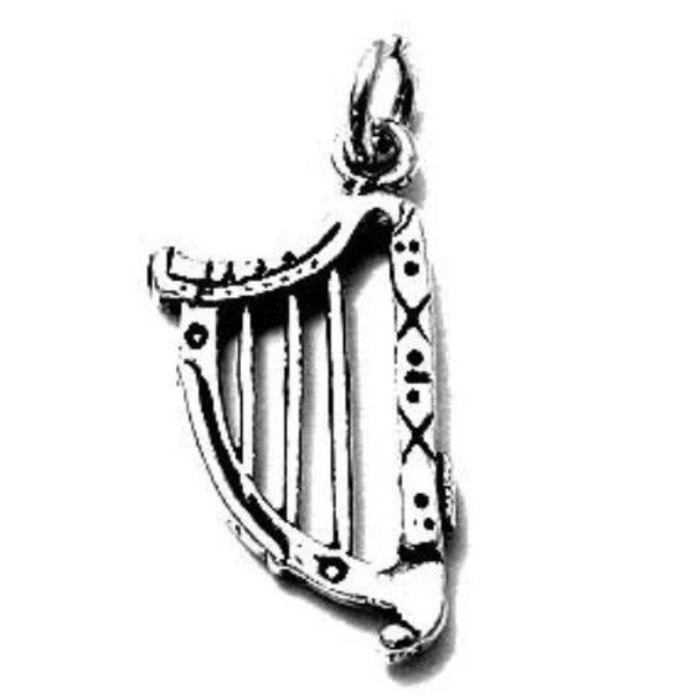HARP CHARM. STERLING SILVER